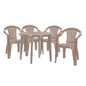 Licilia 4+1 kerti Étkezőgarnitúra szett #cappuccino