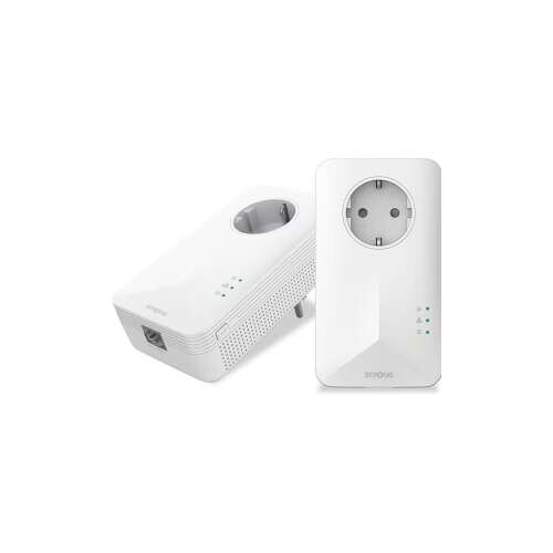 Set adaptera Powerline Strong PL1000D, 2 komada, bijela, proširite internetsku vezu preko električnih vodova u vašem domu