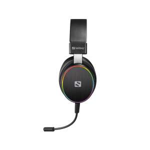 Sandberg HeroBlaster Wireless Gaming Headset, black, front view - Gaming headset