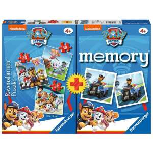 Ravensburger Paw Patrol 4-in-1 Puzzle and Memory Game, featuring 3 puzzles and a memory game with Paw Patrol characters - Ravensburger