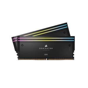 Corsair Dominator Platinum RGB DDR5 64GB (2x32GB) RAM készlet, fekete RGB világítással - Corsair