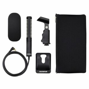 Olympus ME-31 célzó mikrofon tartozékokkal: szélfogó, markolat, állvány és hordtáska - Audio