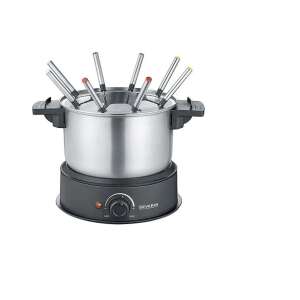Zestaw do fondue Severin FO 2470, elektryczny garnek do fondue ze stali nierdzewnej i 8 widelcami do fondue - Severin
