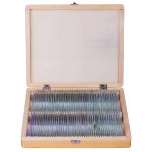 Bresser előkészített tárgylemez készlet 100 darabos fa dobozzal