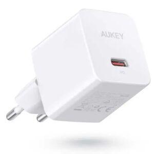 Aukey 20W USB-C hálózati töltő, ferde nézet - Aukey