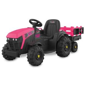 Jamara Ride-on Elektromos traktor + pótkocsi - Rózsaszín 87979204 Elektromos járművek - Elektromos traktor