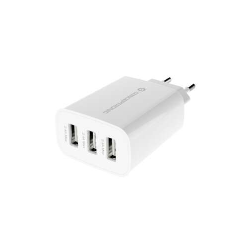 Conceptronic ALTHEA13W 3-Port USB-Wandladegerät, weiß, 30W