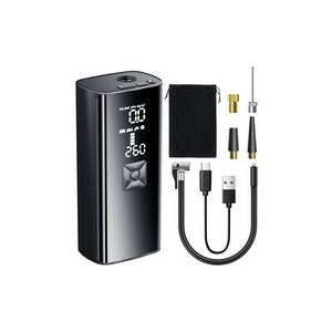 Multifunctional Portable Electric Pump with LCD Screen, LED Flashlight, Power Bank, SOS Light Warning, Rechargeable 8000 mAh Battery, for Wheels, Balls and Inflatable Items