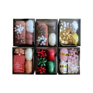 Set de ambalare cadouri de Crăciun cu panglici, funde și etichete cadou în diverse culori - Ambalaje cadouri