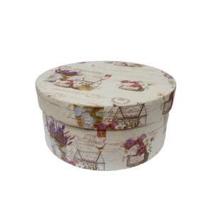 Cutie cadou rotundă cu lavandă, diametru 17,5 cm - Ambalaje cadouri