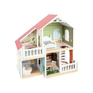 Small foot Holz Stadtvilla Puppenhaus mit Möbeln, schräge Ansicht - Puppenhaus