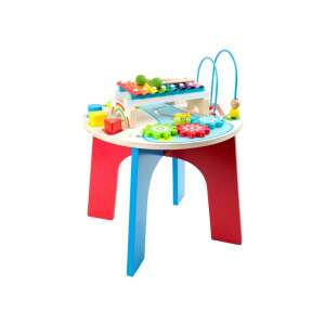 Small foot 2-in-1 Aktivitätstisch aus Holz mit Musikinstrumenten, Xylophon, Perlenlabyrinth, Formensortierer - Entwicklungsspiele für Kinder im Kindergartenalter