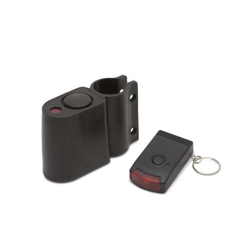 Bicycle alarm with remote control and 110dB siren, black, Delight