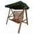 Hecht Havana wooden swing bed with green canopy for outdoor use