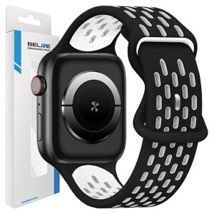 Beline Sport Silikonowy pasek do Apple Watch 38/40/41mm, czarno-biały - Pasek do inteligentnego zegarka