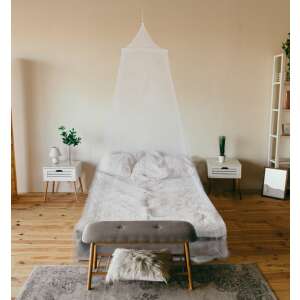 Бял балдахин за легло, мрежа против комари, поставена над легло в спалня. - ProGarden Мрежа против комари