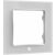 Angled view of Shelly 1-gang white wall frame