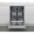 Whirlpool WIC 3C33 PFE built-in dishwasher, open, showing interior with upper and lower racks