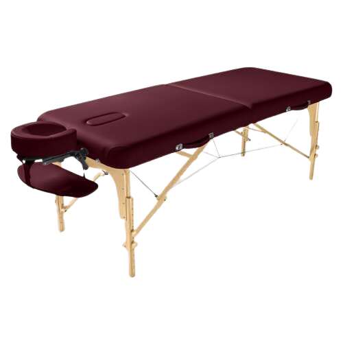 FABULO Guru Set összecsukható és hordozható favázas masszázságy Szín: bordó 88252925