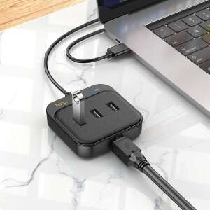 HOCO adapter HUB 4 az 1-ben USB USB2.0*3+RJ45 100 Mbps Ethernet 1,2 m HB35 fekete 88064688
