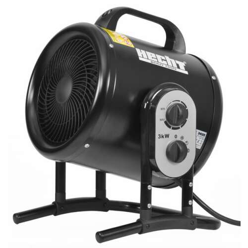 Hecht 3422 Grzejnik elektryczny z wentylatorem 3000W z termostatem, czarny