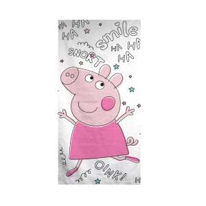Ręcznik kąpielowy Peppa Pig, 70x140cm, biały z różowym wzorem Peppa Pig - Peppa Pig