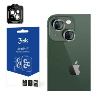 3MK Lens Pro iPhone 15 camera lens protector applied on green iPhone 15 - 3MK Screen Protector
