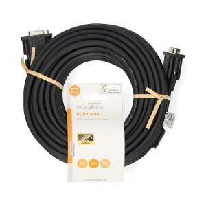 VGA kábel | VGA Dugasz | VGA Dugasz | Nikkelezett | Maximális felbontás: 1280x768 | 10.0 m | Kerek | ABS | Fekete | Label 88076308 