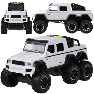 White 6-Wheel Toy Off-Road Truck with Lights and Sounds, Multiple Views - Nonbrand Kids's play car
