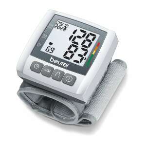 Beurer BC 30 wrist blood pressure monitor, white and gray, digital display, easy to use, accurate readings - Blood pressure monitor