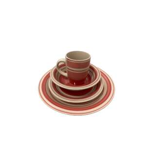 16-dielna sada riadu Koopman Excellent Houseware-Roma, keramika, bielo/červená 88167713