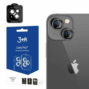 3mk Lens Protection Pro iPhone 15 Plus objektívvédő üveg telefonra felhelyezve, csomagolással - 3MK Kijelzővédő fólia