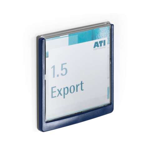 ATI International Durable blue information board, 149x148.5mm, with replaceable insert, for displaying information