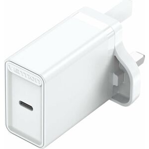 Vention FADW0-UK 1x USB Type-C UK Hálózati töltő - Fehér (20W)