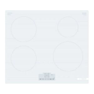 Płyta indukcyjna Bosch PUE612BB1J Biała, 4 strefy, Widok z góry - Płyta grzewcza