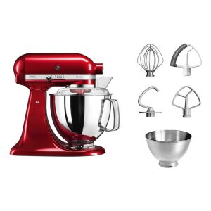 Mikser KitchenAid Artisan z akcesoriami i misą - Robot kuchenny, Maszyna do produkcji makaronu, Niszczarka ręczna, Maszynka do mielenia mięsa i Mikser ręczny