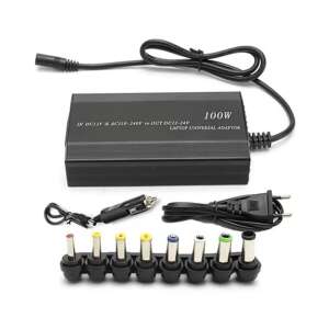 Univerzális 100W Laptop Töltő - Több Csatlakozóval - Autós Adapterrel