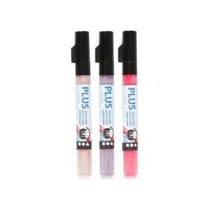 Markere de vopsea acrilică Plus Color în culorile fucsia, roz prafuit și violet închis - Markere