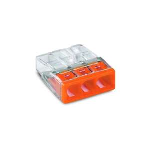 Conector de sârmă compact WAGO 2273-203, 3 fire, portocaliu, 0,5-2,5 mm2, pentru fire solide - Blocuri terminale