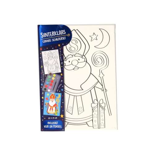 Sinterklaas vászon festő szett, 12 szín, festés számok szerint, gyerekek kézműves, karácsonyi ajándék - Könyv