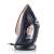 ETA Kiara cordless steam iron with charging station, side view, black with rose gold accents