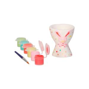 Bemalter Ostereierbecher mit Hasenmotiv, DIY Eierhalter mit Farben - Grafix