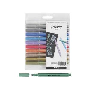Metallic Marker 12er Set mit einem Marker außerhalb der Verpackung - Zeichengeräte