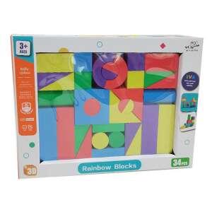 Set de 34 blocuri de construcție din spumă, culori curcubeu, pentru copii de la 3 ani - Nonbrand Jocuri si jucarii creative