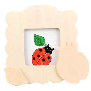 Dekorálható fa képkeret, katicabogár mintával - Képkeret