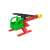 Fischertechnik Junior Engineer building set, red and green helicopter with a solar panel