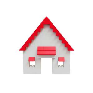 Ház Hubelino tetőcserepekből építve, piros tető - Hubelino