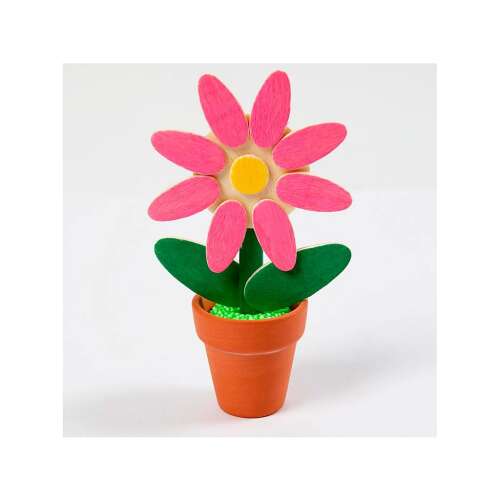 Fa virág kézműves készlet, készítsd el saját virágodat ezzel a fa formákból álló készlettel