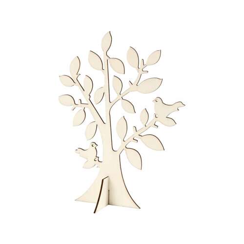 Fa állvány két madárral, ideális ékszerek vagy apró tárgyak kiállításához