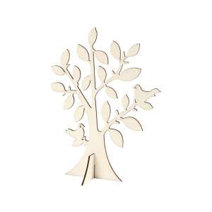 Holzbaumständer mit zwei Vögeln, perfekt zum Ausstellen von Schmuck oder kleinen Gegenständen - Holzbeschriftungen & Dekoelemente